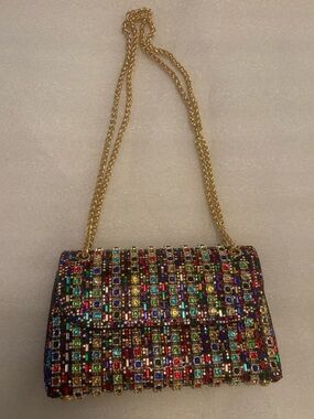 Limited Capsule Multicolor Crystal Couture Shoulder Bag Fully Embellished Jewels